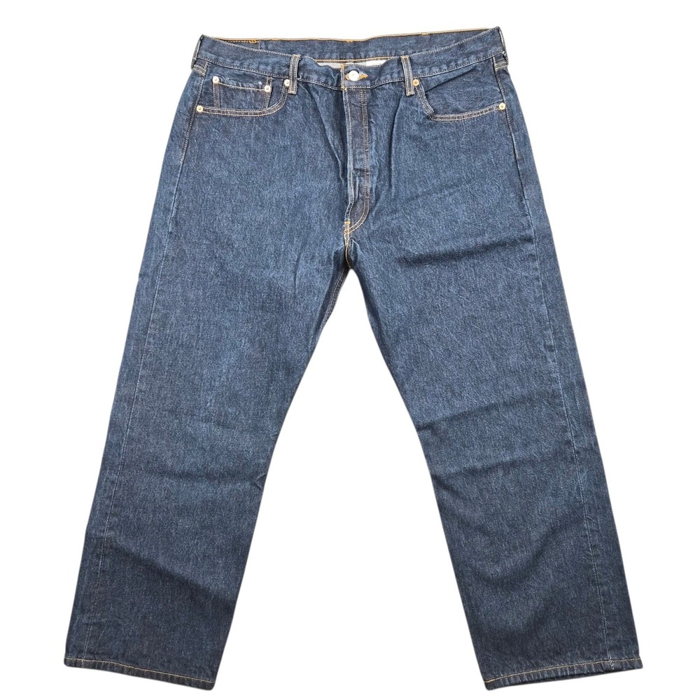 Levi's 501 Original Fit Jeans Mens 42x30 Dark Wash Indigo Button Fly 00501-0000